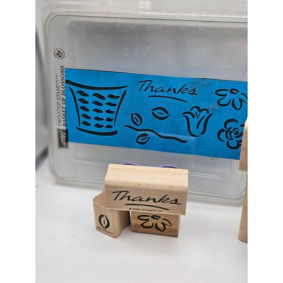 1999 Stampin Up Thanks Set Of‎ 5 Vintage Stamps With Box - Picture 6 of 10